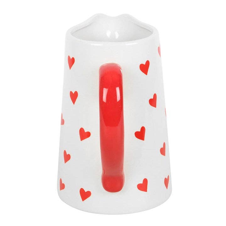 Heart Print Ceramic Valentine's Day Flower Jug