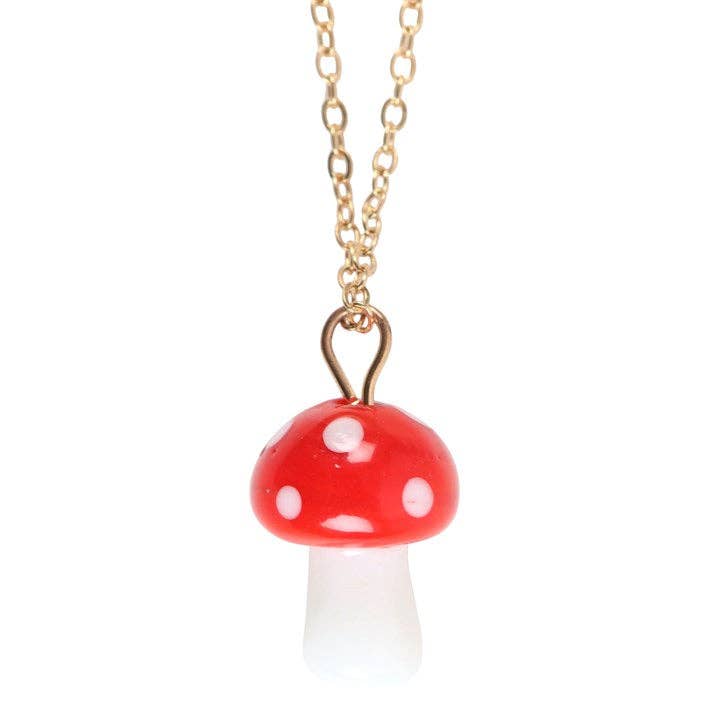 Toadstool Charm Necklace Greeting Card