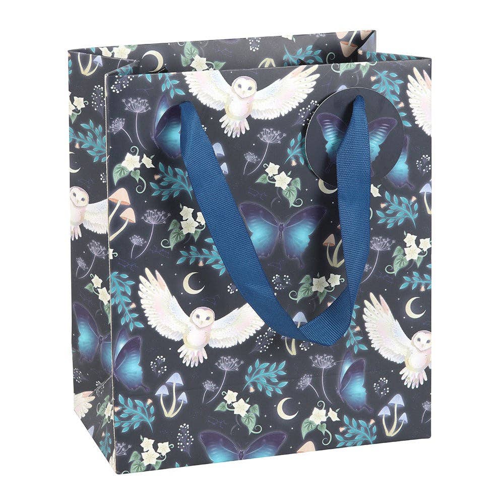 23cm Medium Midnight Forest Owl Print Gift Bag